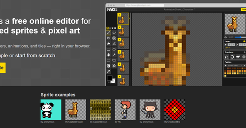 Piskel：像素画在线制作工具，静态和动态帧动画都可以制作